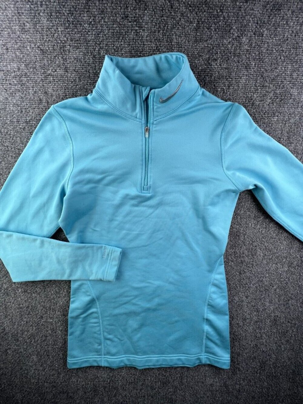 Nike Fitdry Pullover Sweatshirt 1/4 Zip Medium 8-10 Light Blue Long Sleeve